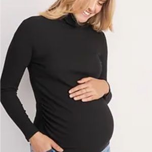 Old Navy Maternity Fitted Ribbed Turtleneck Top | Black | Size XXL